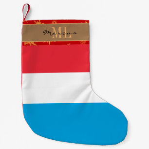 Meia De Natal Pequena Bandeira do Luxemburgo, Luxemburgo, monograma