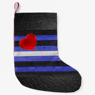 Meia De Natal Pequena bandeira do orgulho de couro SlipperyJoe's preto a