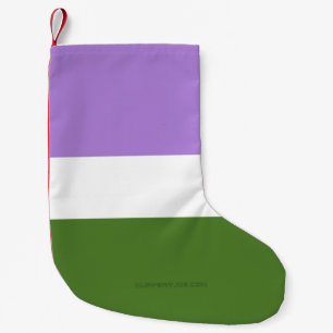 Meia De Natal Pequena Bandeira do orgulho genderqueer SlipperyJoe's lava