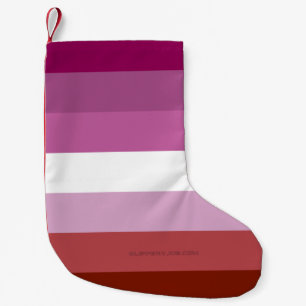 Meia De Natal Pequena bandeira do orgulho lésbico feminino da SlipperyJo