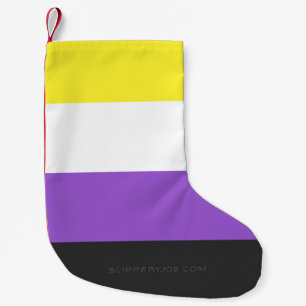 Meia De Natal Pequena Bandeira do Orgulho Não Binário SlipperyJoe's amar