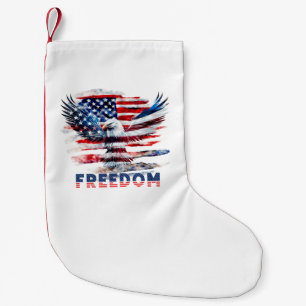 Meia De Natal Pequena Bandeira e águia dos Estados Unidos.Liberdade.