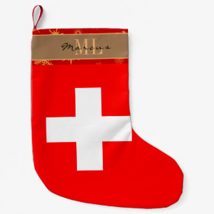 Meia De Natal Pequena Bandeira suíça, Suiça, monograma