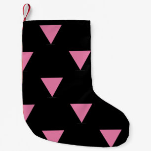 Meia De Natal Pequena bandeira triângulo rosa SlipperyJoe's símbolo rosa