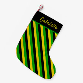 Meia De Natal Pequena Bandeiras jamaicanas riscadas