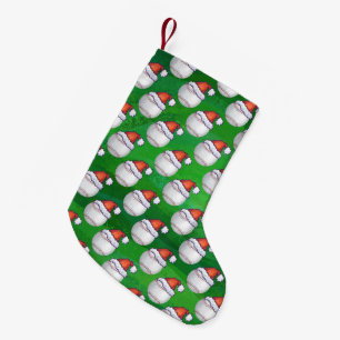 Meia De Natal Pequena Basebol no teste padrão do chapéu do papai noel 