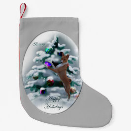 Meia De Natal Pequena Basenji Christmas