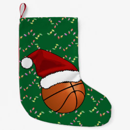 Meia De Natal Pequena Basquete de Natal e Hoop