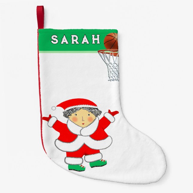Meia De Natal Pequena Basquetebol (Frente)