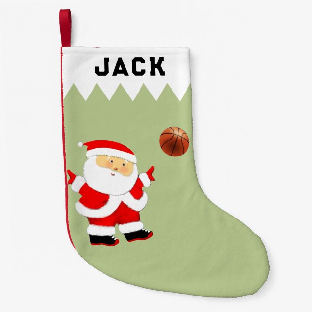 Meia De Natal Pequena Basquetebol (Frente)