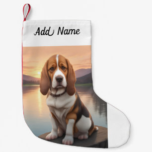 Meia De Natal Pequena Basset Hound