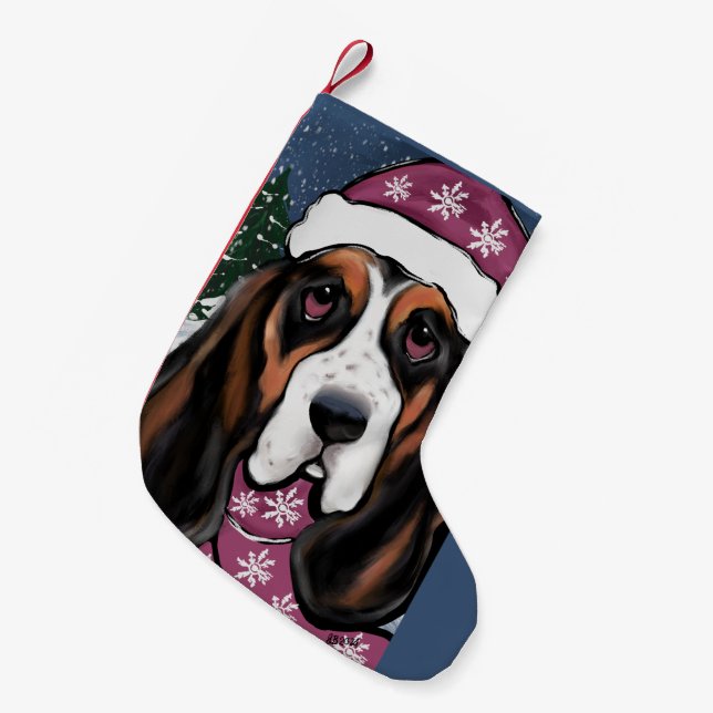 MEIA DE NATAL PEQUENA BASSET HOUND (Frente (Pendurada))