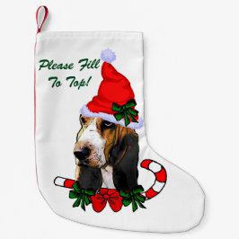 Meia De Natal Pequena Basset Hound Natal