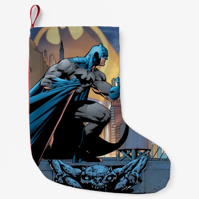 Meia De Natal Pequena Batman forte parece direito (Frente)