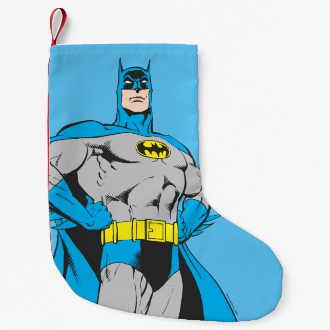 Meia De Natal Pequena Batman Stands (Frente)