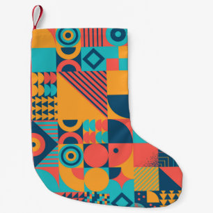 Meia De Natal Pequena Bauhaus Retro: Musical Geométrico dos anos 70