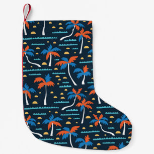 Meia De Natal Pequena Beach Vibes: Elegância Havaiana Vintage.