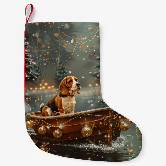 Meia De Natal Pequena Beagle Christmas Festive Voyage (Frente)