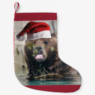 Meia De Natal Pequena Bear Castanho de Natal