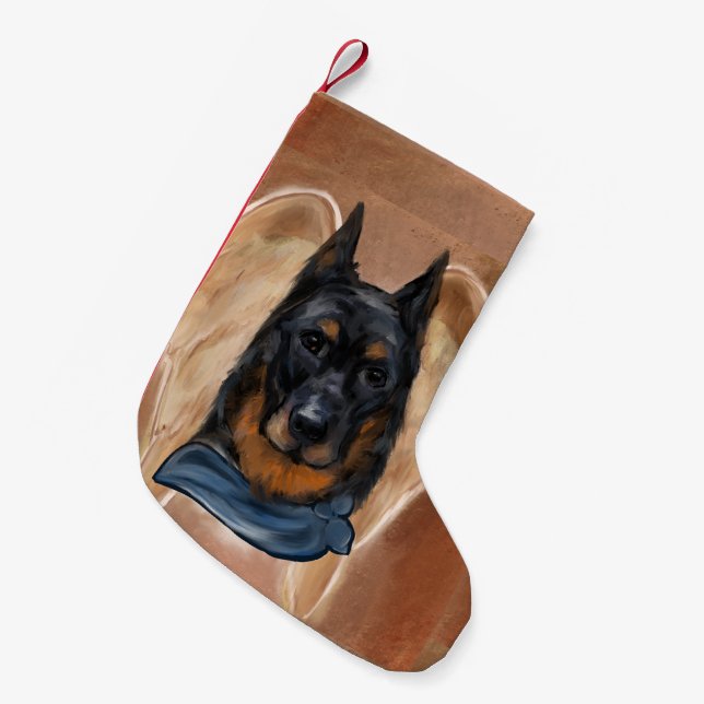 Meia De Natal Pequena Beauceron (Frente (Pendurada))