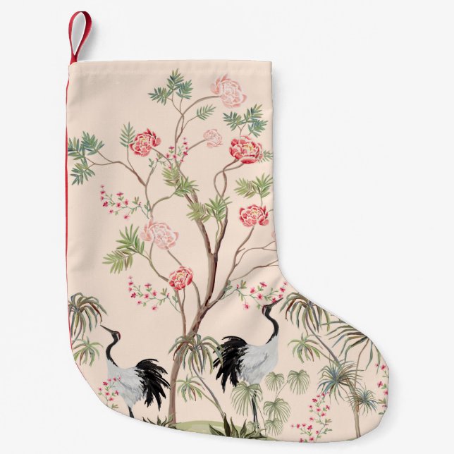 Meia De Natal Pequena Beautiful exotic chinoiserie wallpaper. Hand drawn (Frente)