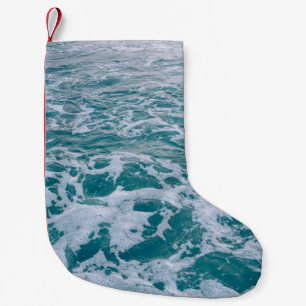 Meia De Natal Pequena Beautiful sea marble waves texturehipster,backgrou