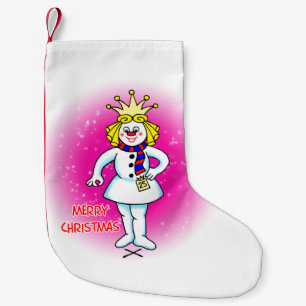 Meia De Natal Pequena Beauty Pageant Snow Queen