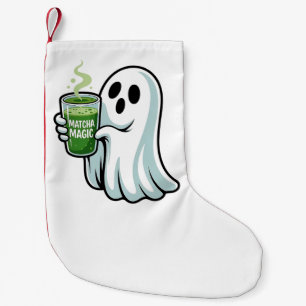 Meia De Natal Pequena Bebendo Fantasma do Spookie Halloween Matcha Drink