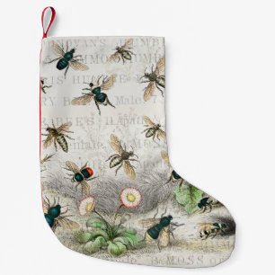 Meia De Natal Pequena Bee Honey Queen Bees Antique