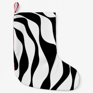 Meia De Natal Pequena Bei e Fluxo 4 - Preto e Branco