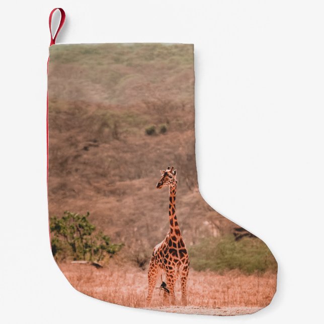 MEIA DE NATAL PEQUENA BELA GIRAFFE (Frente)