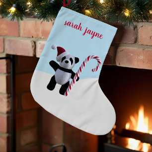 Meia De Natal Pequena Bela Panda Personalizada de Natal