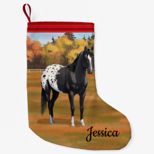 Meia De Natal Pequena Belo Estalhão do Cavalo do Quarto de Appaloosa Pre