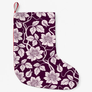 Meia De Natal Pequena Belo Fundo Floral