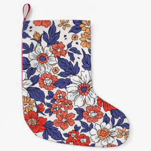 Meia De Natal Pequena Belo padrão floral vintage em pequeno realisti