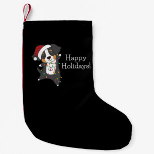 Meia De Natal Pequena Bernese Feliz Natal Cães Felizes