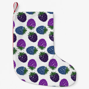 Meia De Natal Pequena Berries Coloridos: Padrão Multicolorido Sem Costur