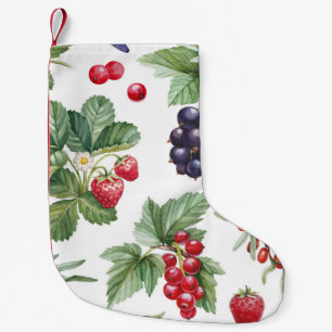 Meia De Natal Pequena Berries de Aquarelas Ilustração Padrão Invisível