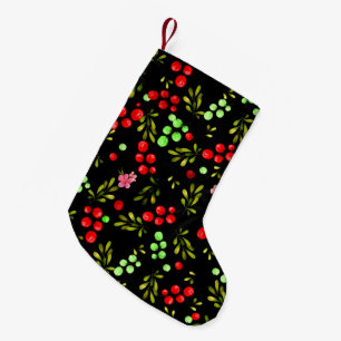Meia De Natal Pequena Berries Pattern