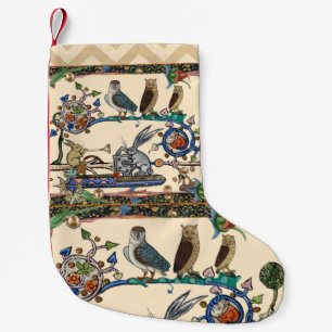 Meia De Natal Pequena BESTIÁRIO MEDIEVAL ESQUISITO FAZENDO MÚSICA Coruja