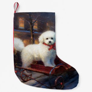Meia De Natal Pequena Bichon Frise Natal Fesason