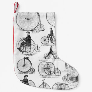 Meia De Natal Pequena Bicicleta de Roda Alta Penny Farthing