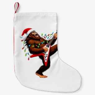 Meia De Natal Pequena Bigfoot Sasquatch Guitarra Elétrica Natal 2026