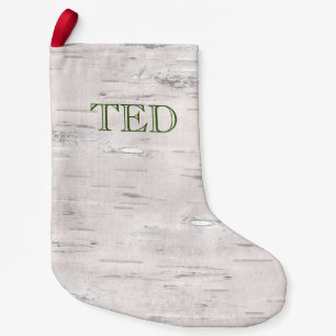 Meia De Natal Pequena Birch Tree NATAL NOME DE Natal Rustic Holiday