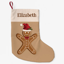 Meia De Natal Pequena Biscoito de Natal de Gengibre Festivo & Nome Perso
