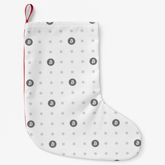 Meia De Natal Pequena Bitcoin Polka Dots Christmas Stocking (Small) (Frente)