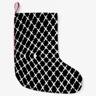 Meia De Natal Pequena Black and white checkered illustration