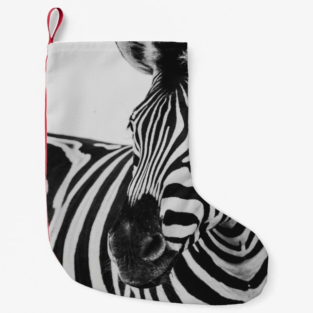 MEIA DE NATAL PEQUENA BLACK AND WHITE ZEBRA (Frente)