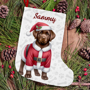 Meia De Natal Pequena Black Lab Felry Christmas - Papais noeis Cão Cach