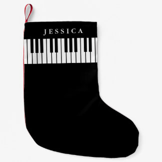 Meia De Natal Pequena Black & White Piano Keyboard